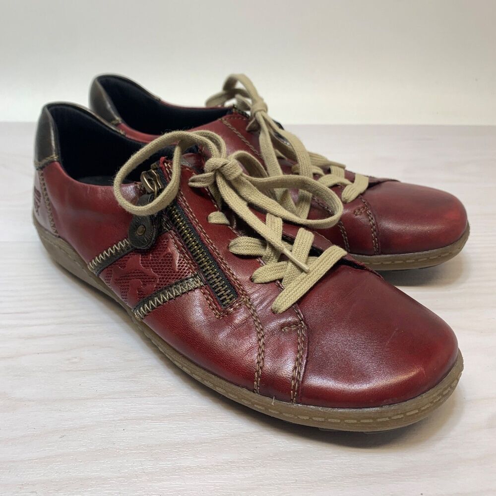 Remonte Tex Womens Shoes US 8 EU 39 Burgundy Brown Leather Comfort Shoes